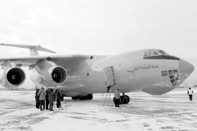 «Ил	76МД90А» вернулся в Ульяновск после успешного
завершения первого этапа государственных испытаний.
Фото предоставлено корпорацией Медиа73.